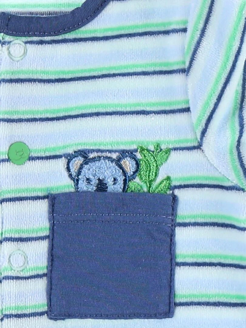 Pyjama dors bien en velours rayé    Noukie's   Bleu