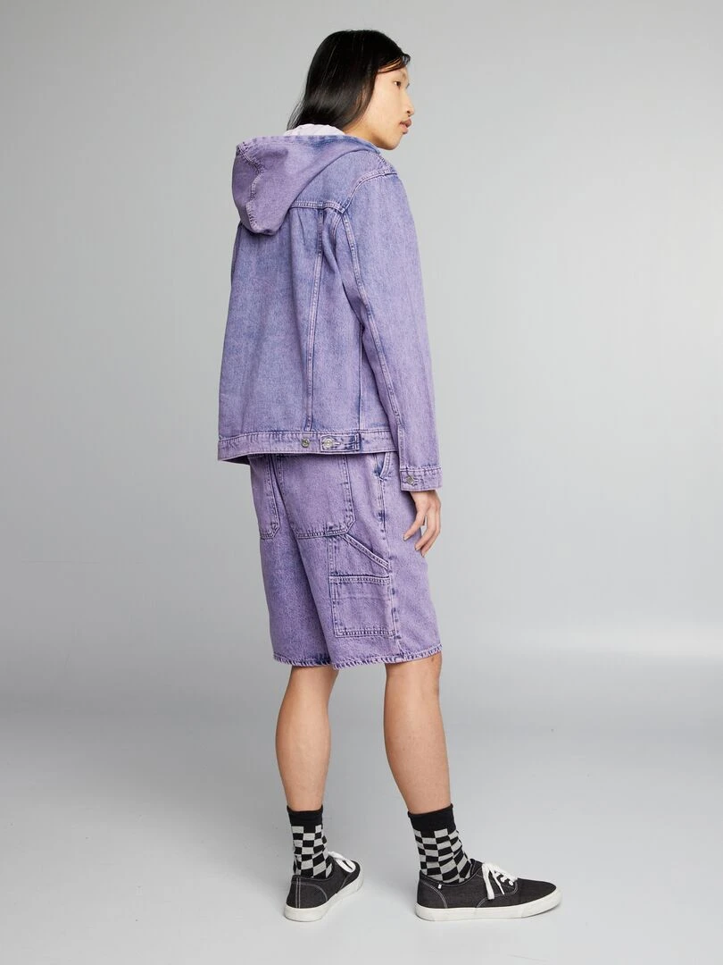 Short en jean délavé Violet