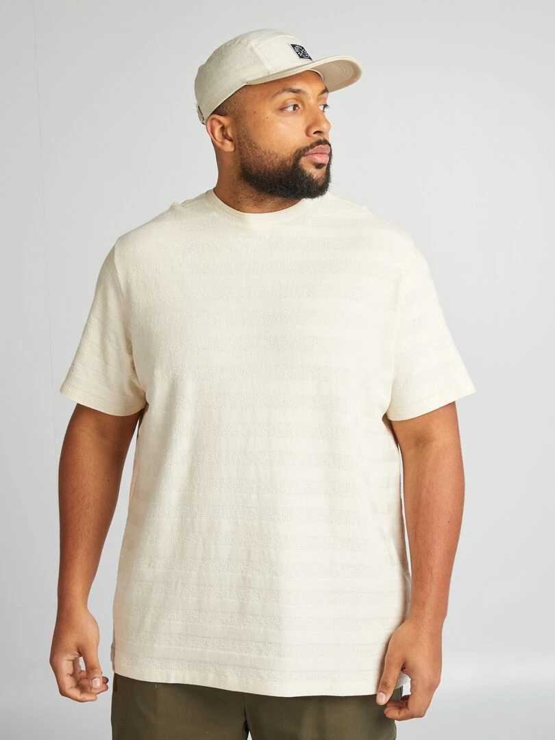 T shirt maille fantaisie Blanc