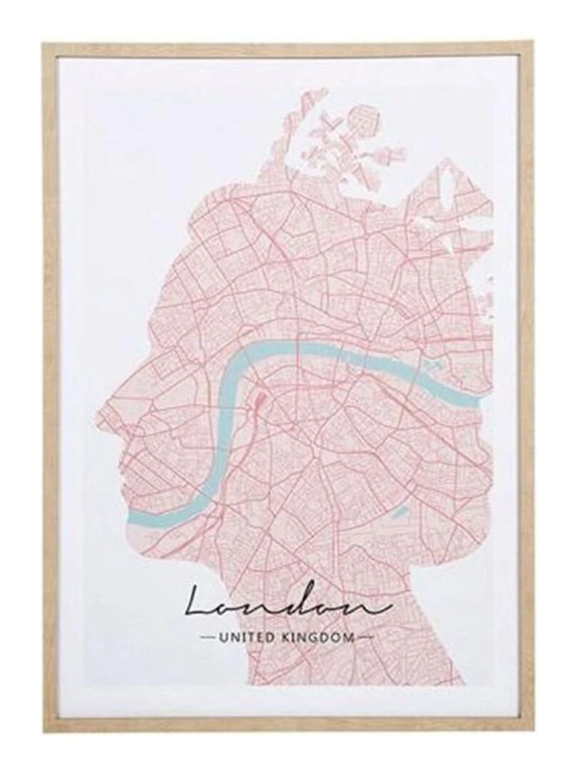 Tableau toile imprimée 50x70 cm London Blanc
