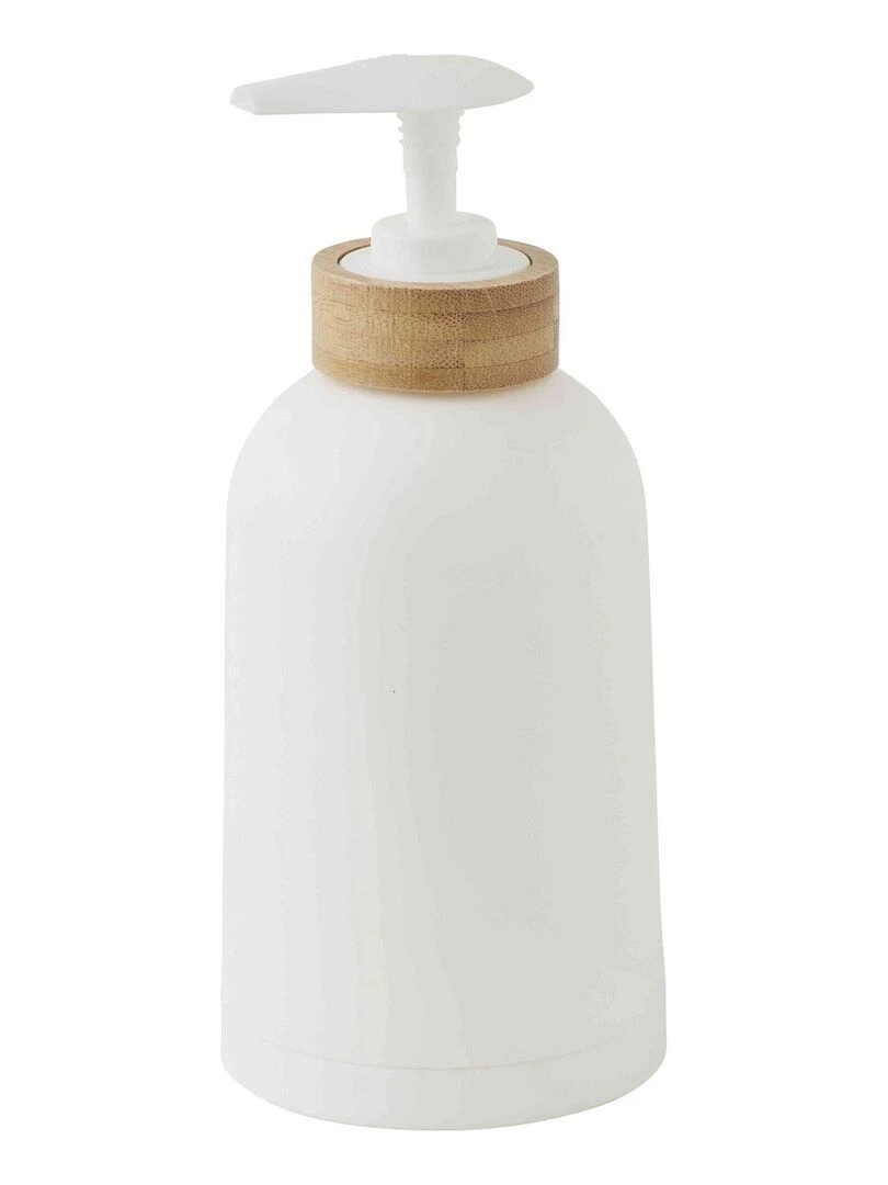 Guy Levasseur Distributeur de savon en plastique et bambou Blanc