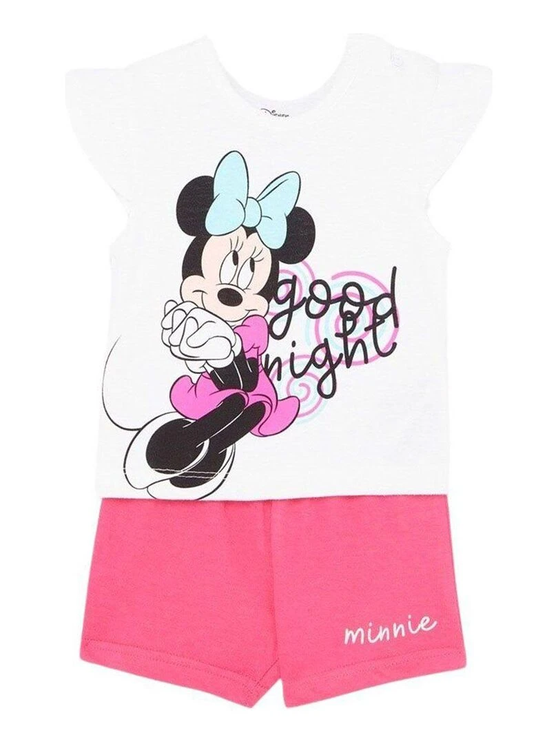 Disney Ensemble T shirt short bébé fille Imprimé Minnie Blanc