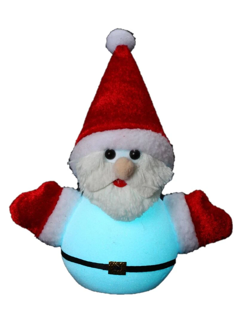 Pere noel plastique bonnet rouge lumineux Blanc