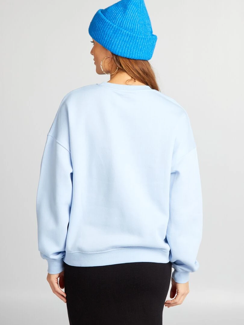 Sweat en molleton uni   Bleu clair