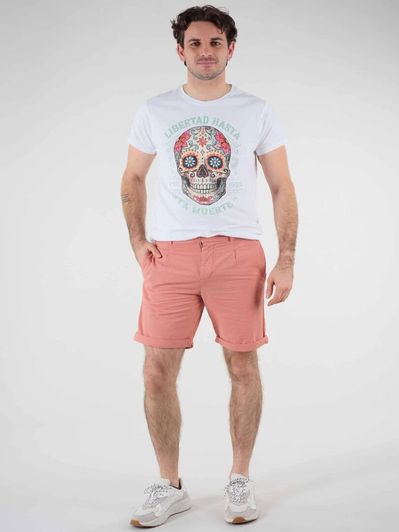 Short uni en coton 'Deeluxe' Rouge clair