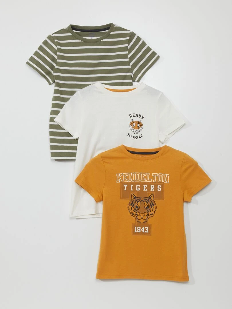 Lot de 3 t shirts en jersey Beige