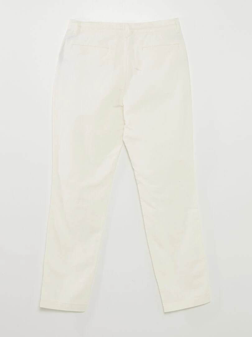 Pantalon chino droit   blanc