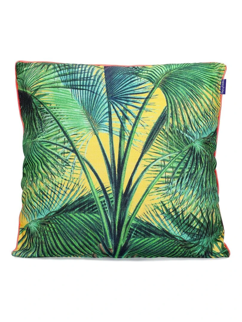 Housse de coussin décoratif Palm leaves "Happyfriday" Blanc