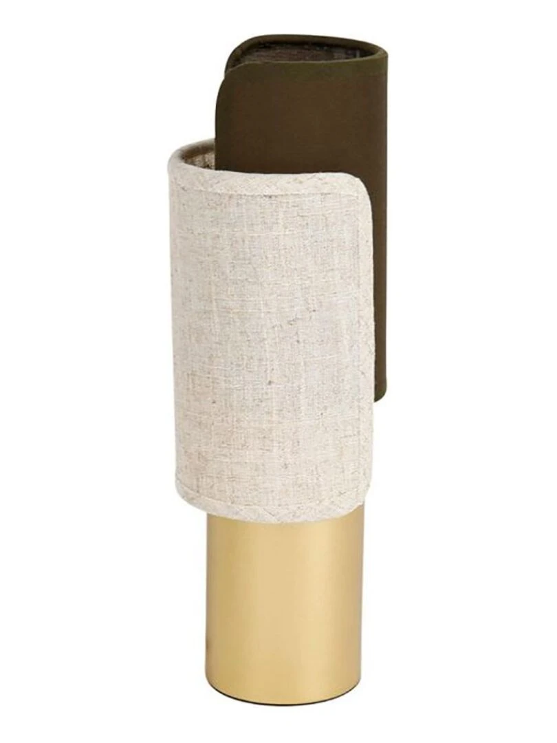 Lampe métal coton lin Bourgeon vert Vert