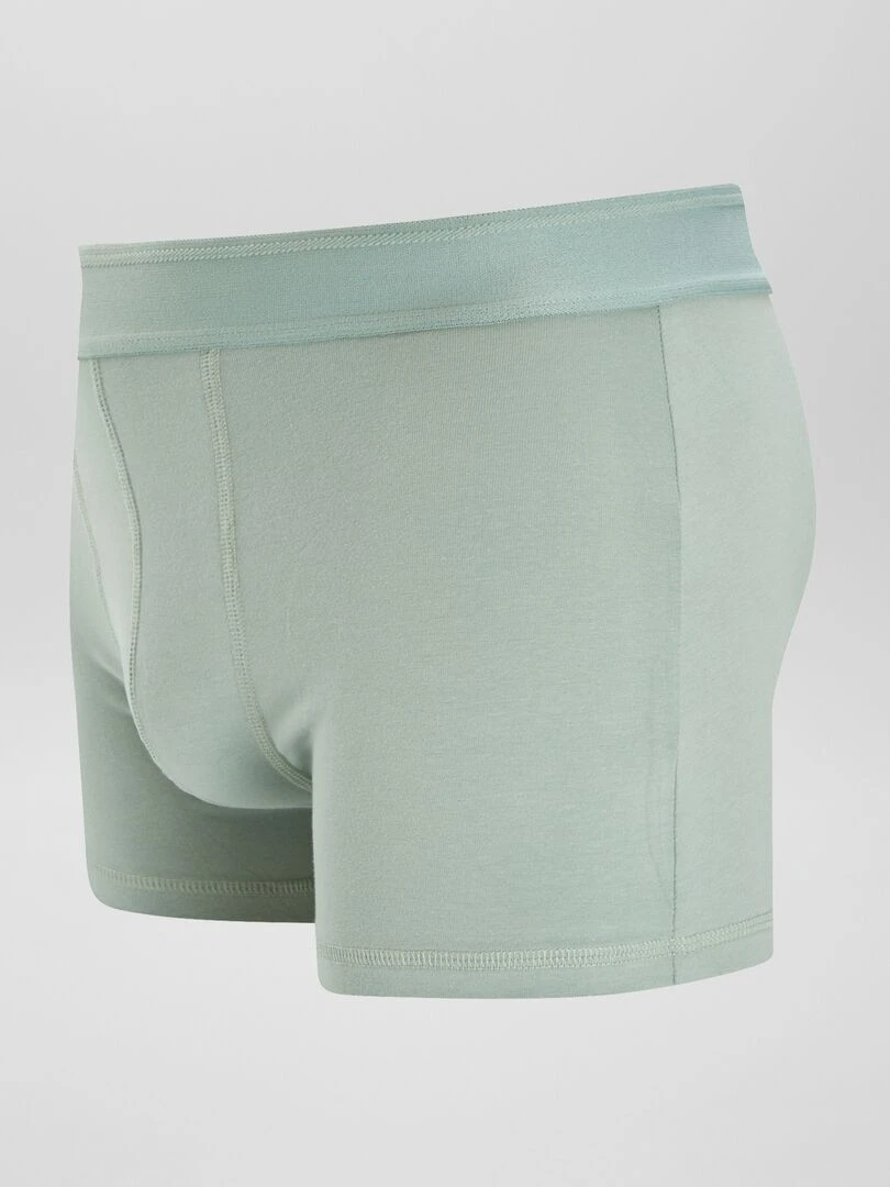 Lot de 3 boxers unis   Kaki/blanc/vert