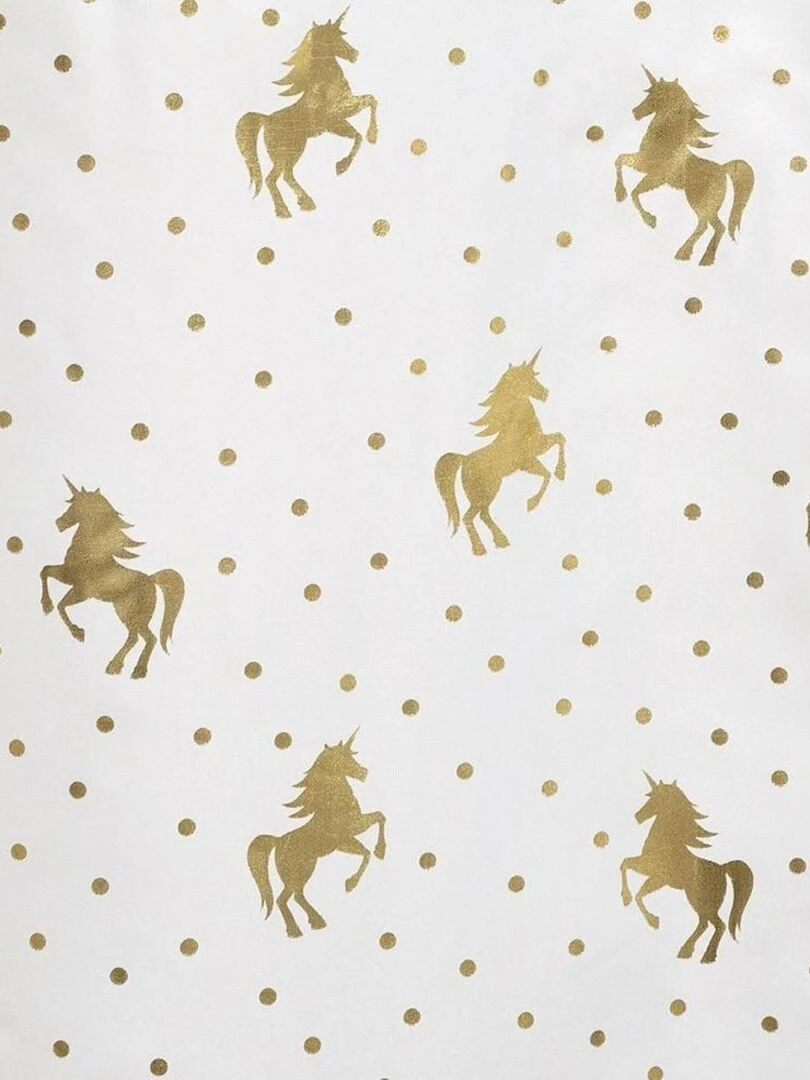 Voilage à œillets 140x250 cm Licorne blanc Blanc