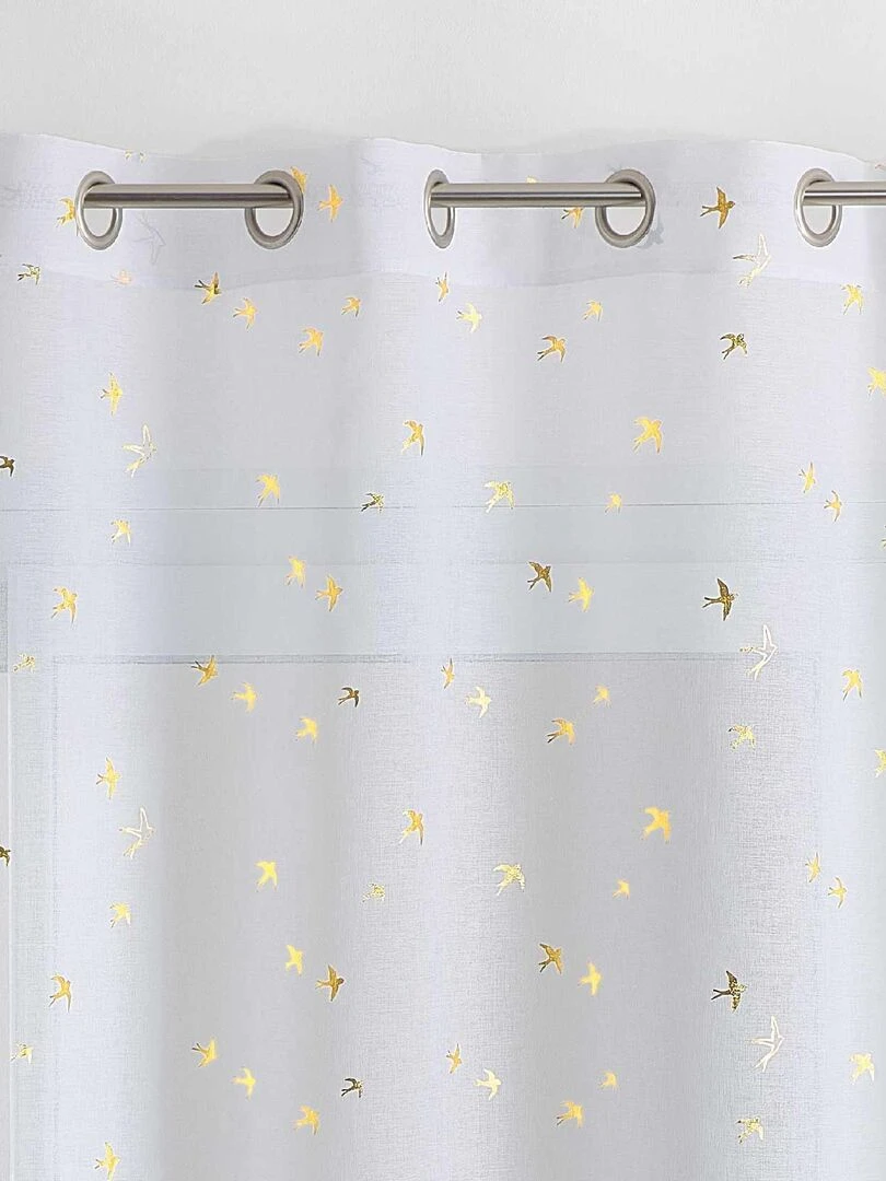 Voilage aux hirondelles dorées   Multicolore