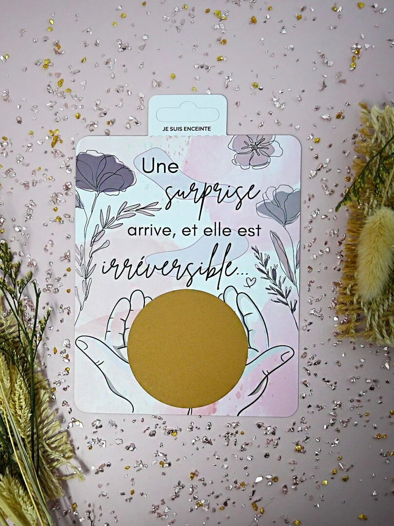 Carte à gratter Annonce de grossesse Blanc
