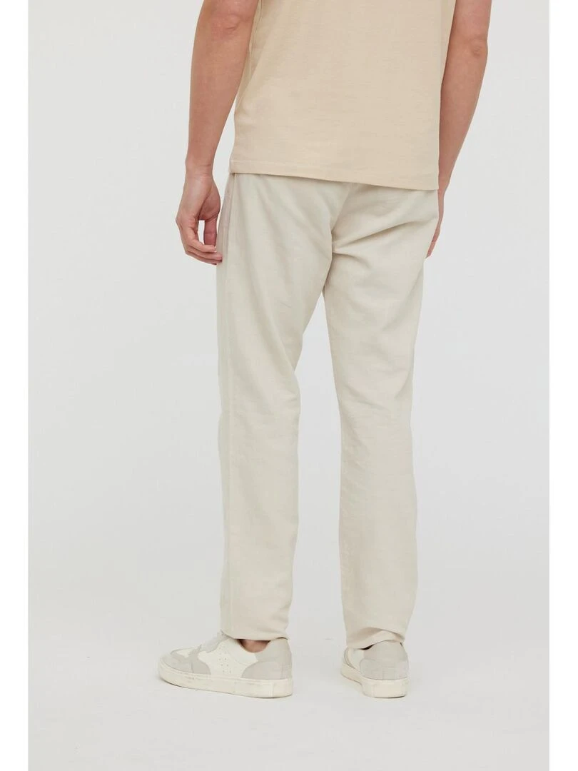 Lee Cooper   Pantalon coton/lin straight fit GORGEOUS   Beige