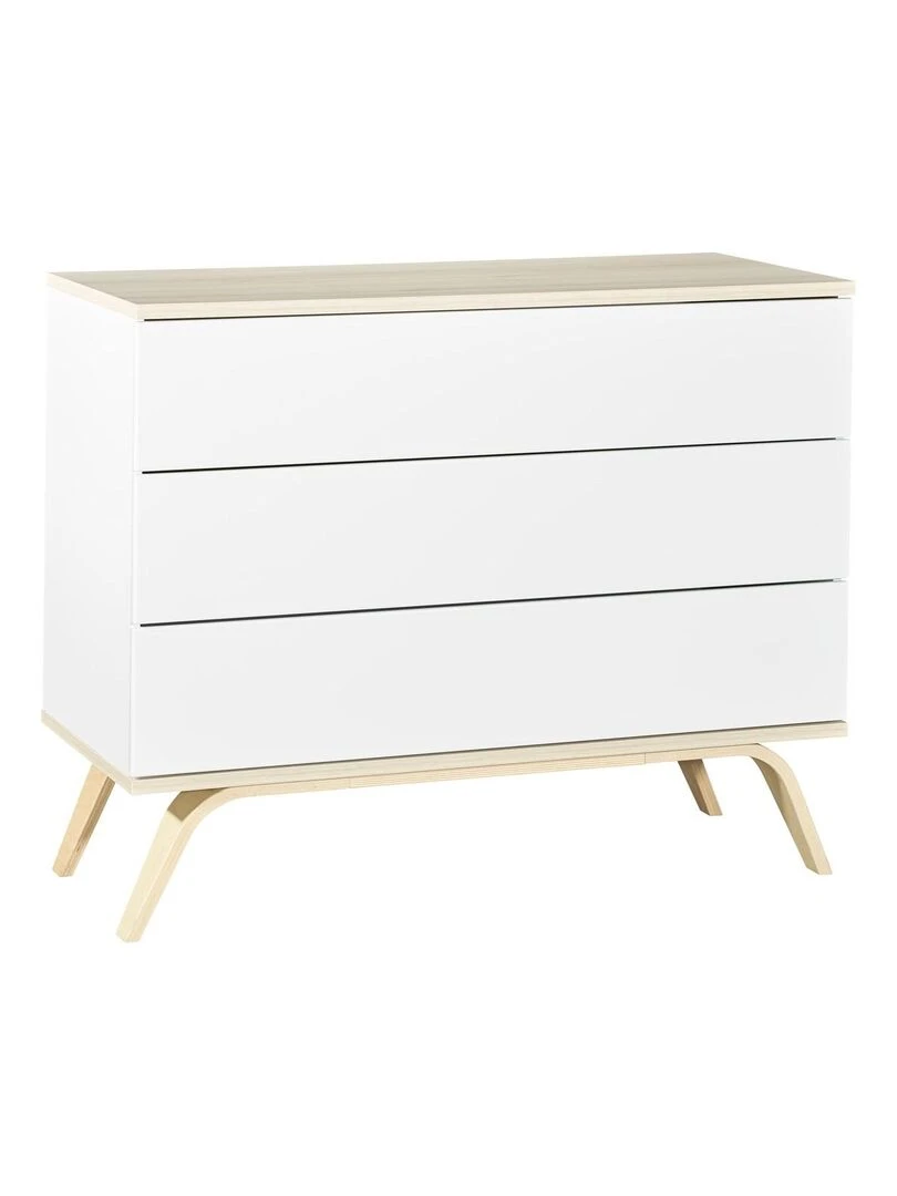 Commode 3 tiroirs en bois blanc SAUTHON Blanc