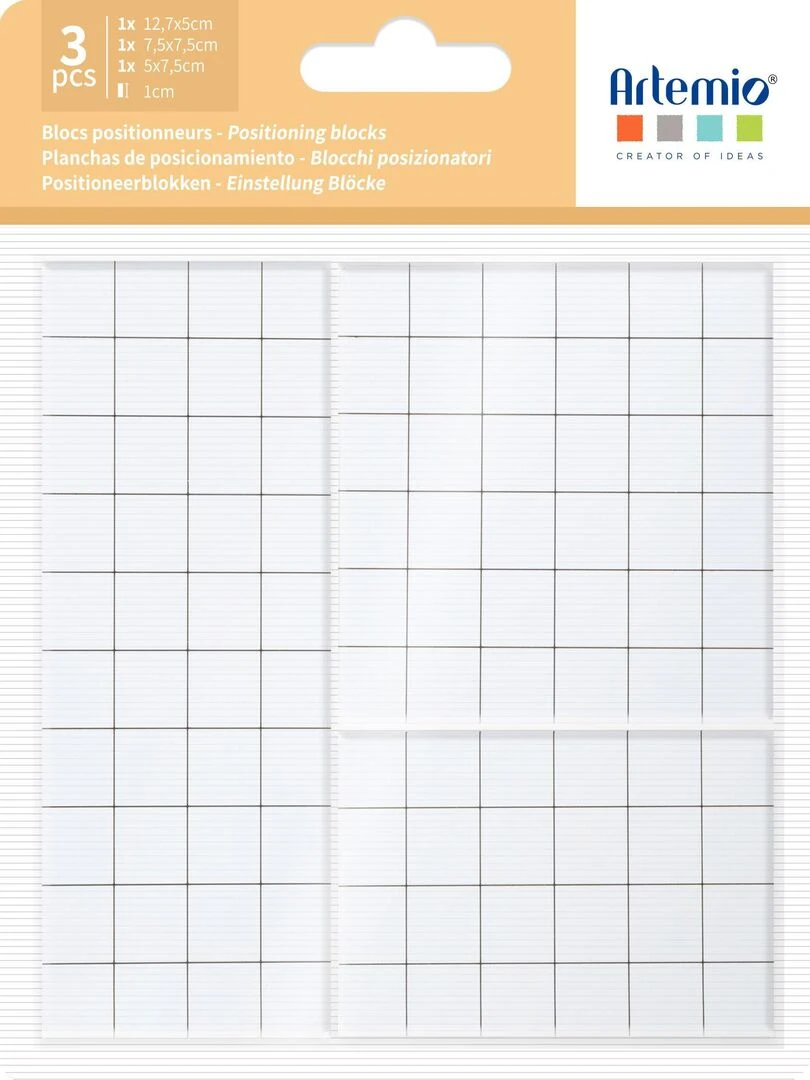 3 blocs quadrillés en acrylique   N/A