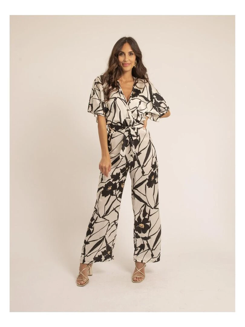 Combi pantalon motifs ELGA Ecru