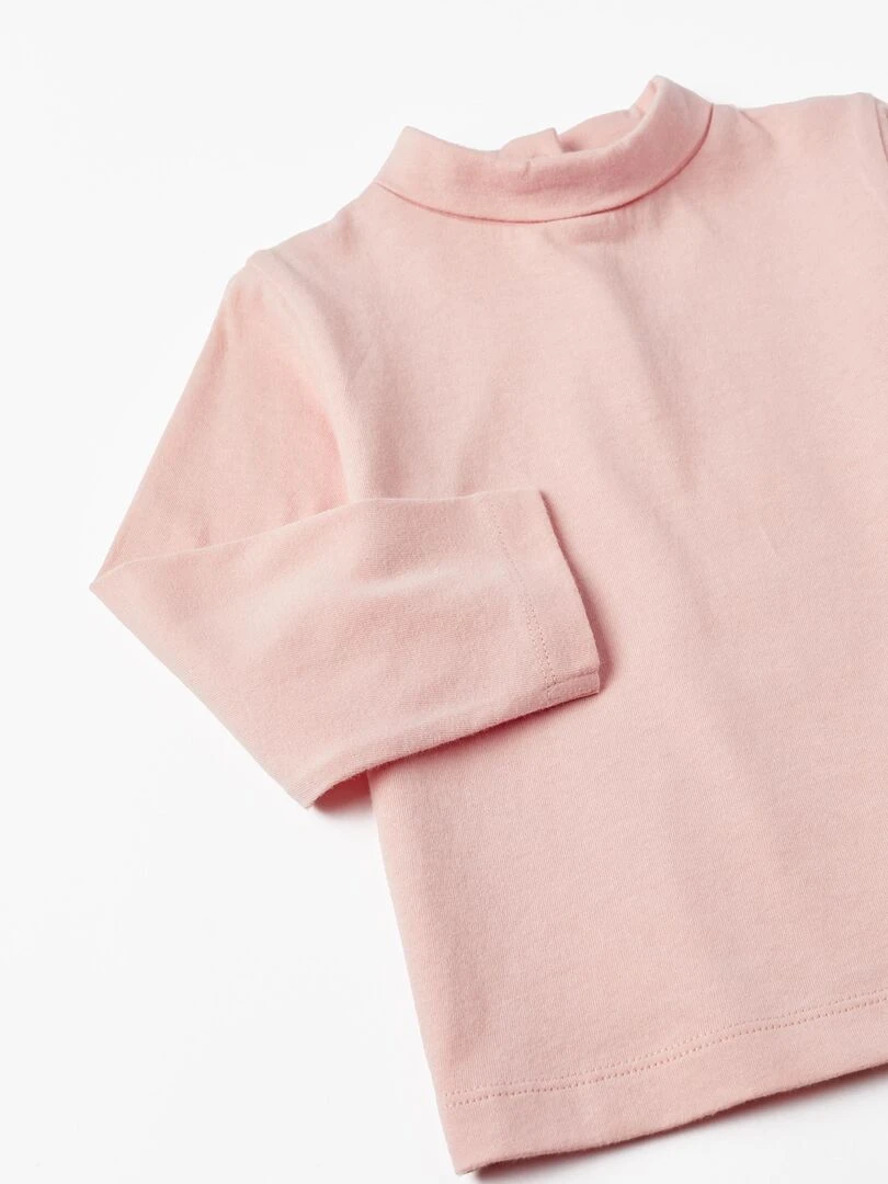 T shirt à manches longues en coton pour bébé fille manches longues  LITERATURE CLUB   Rose clair