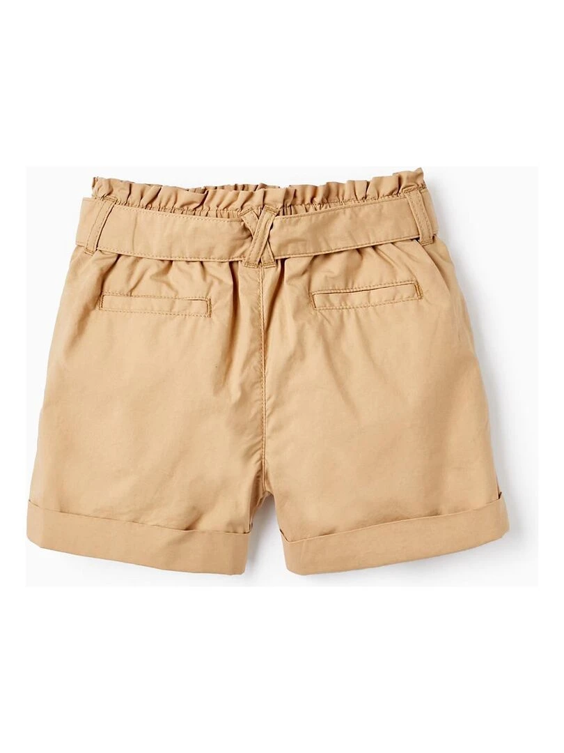 Short En Coton Avec Ruban Pour Fille PICASSO Beige