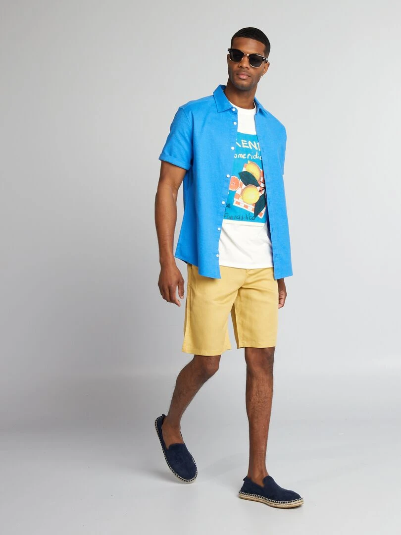T shirt en coton avec broderie Blanc
