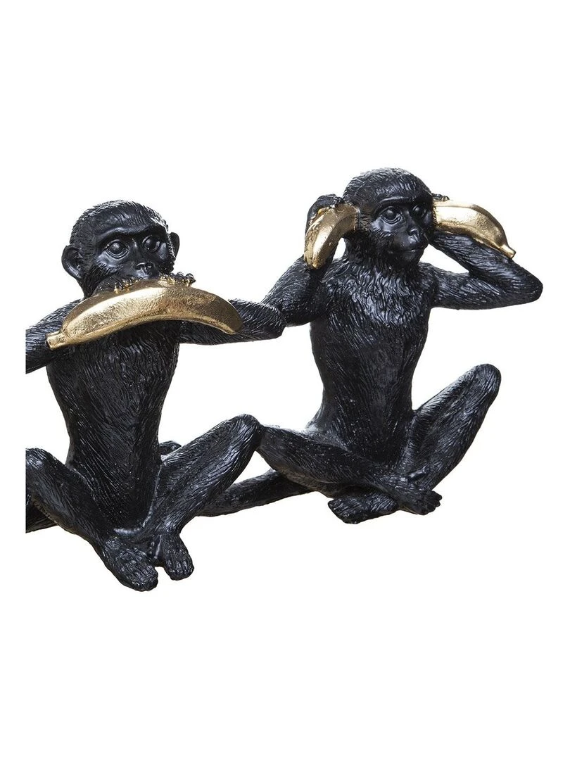 Objet résine singe sagesse Noir