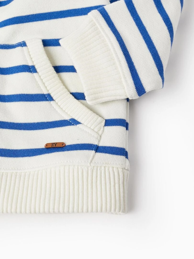 Veste Rayée à capuche pour bébé garçon  SPRING BEGINS   Beige