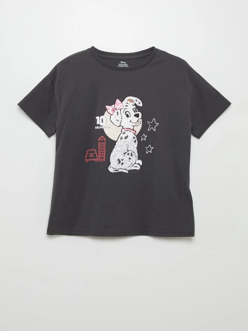 T shirt 'Disney' avec sequins Noir