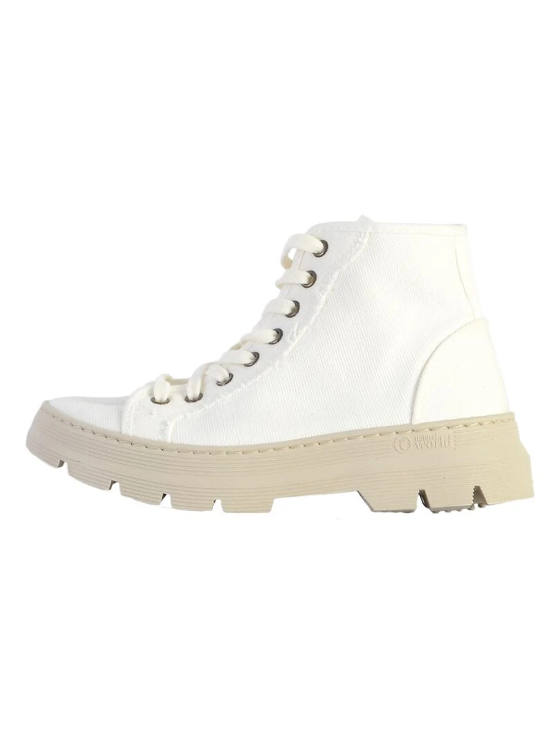 Basket Montante à Lacets Natural World Bota Enzimatica Blanc