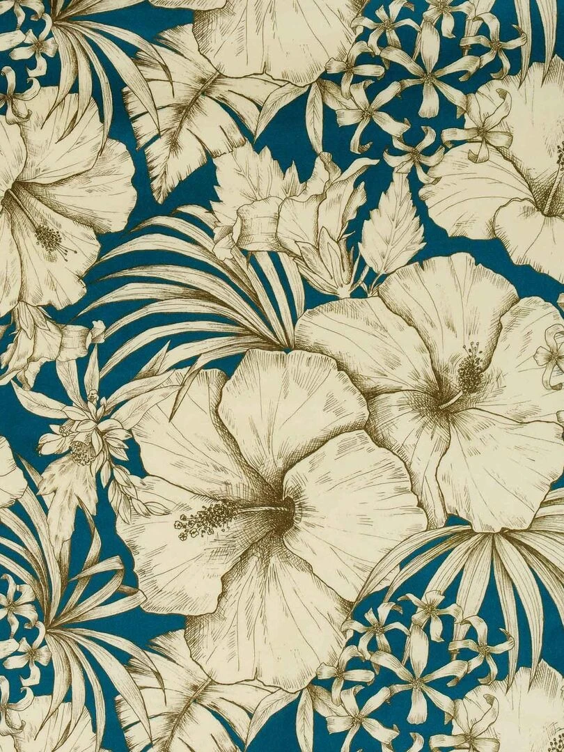 Housse de coussin à motif floral Bleu