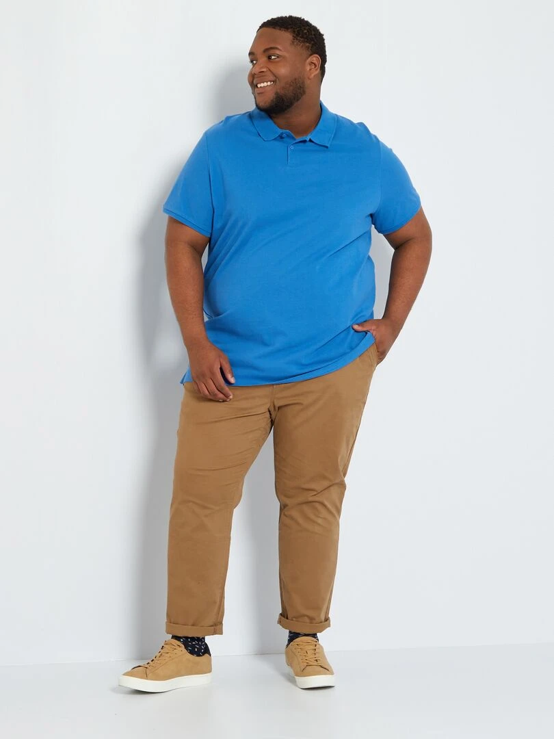 Polo en maille piqué bleu saphir