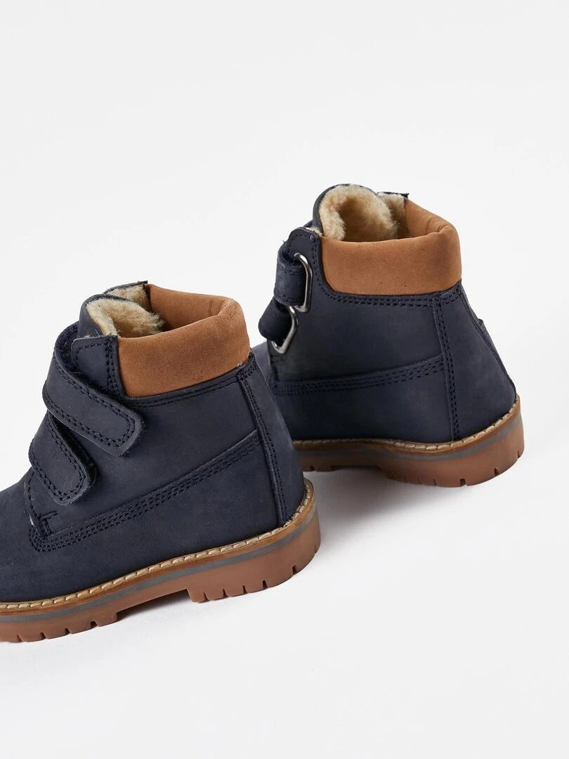 Bottes en cuir pour bébé garçon   ACE CLUBS   Orange clémentine