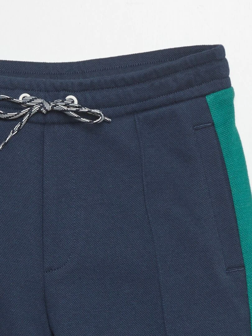 Pantalon de jogging en piqué de coton   BLEU