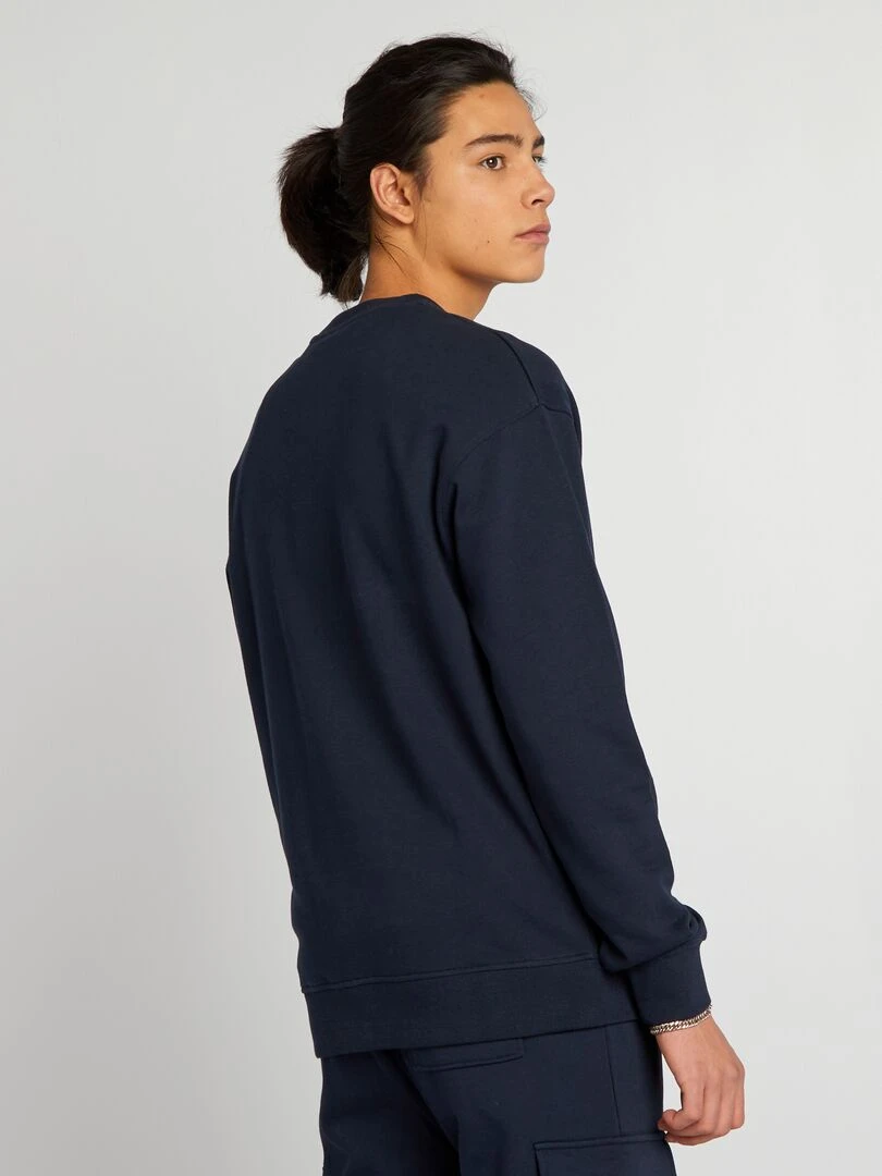 Sweat col rond à détail   Bleu marine