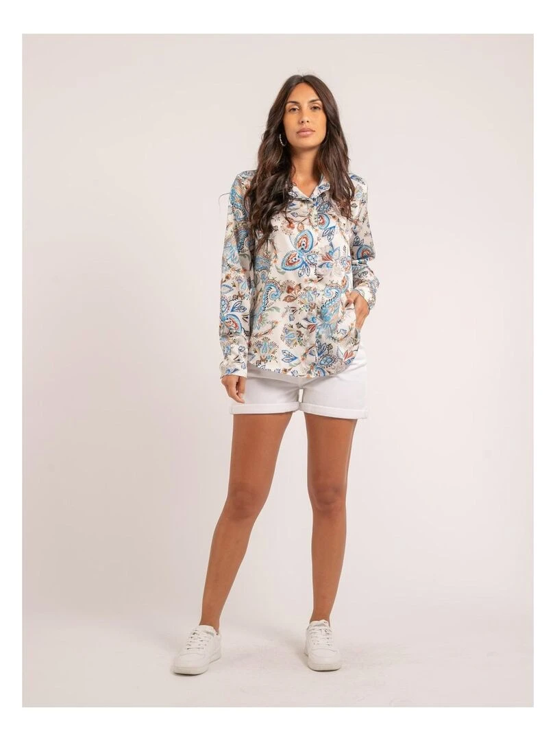 Chemise motifs OLIANE   Bleu