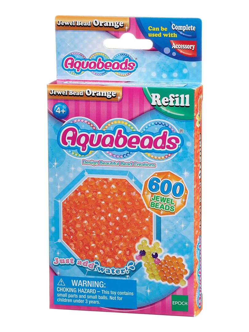 Aquabeads : Recharge de 600 perles à facettes orange N/A