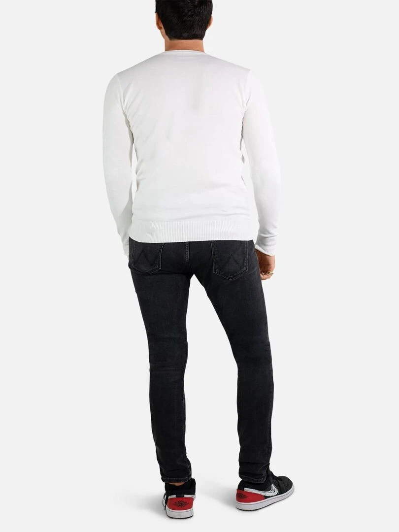 Pull manches longues col rond Kebello   Blanc Blanc