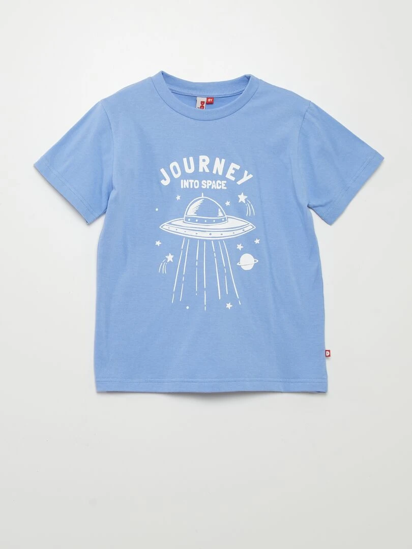 Pyjama court t shirt + short   2 pièces   Bleu