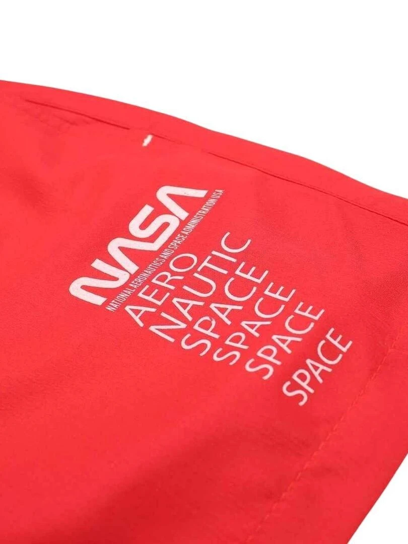 Nasa   Short De Bain homme imprimé logo   Rouge