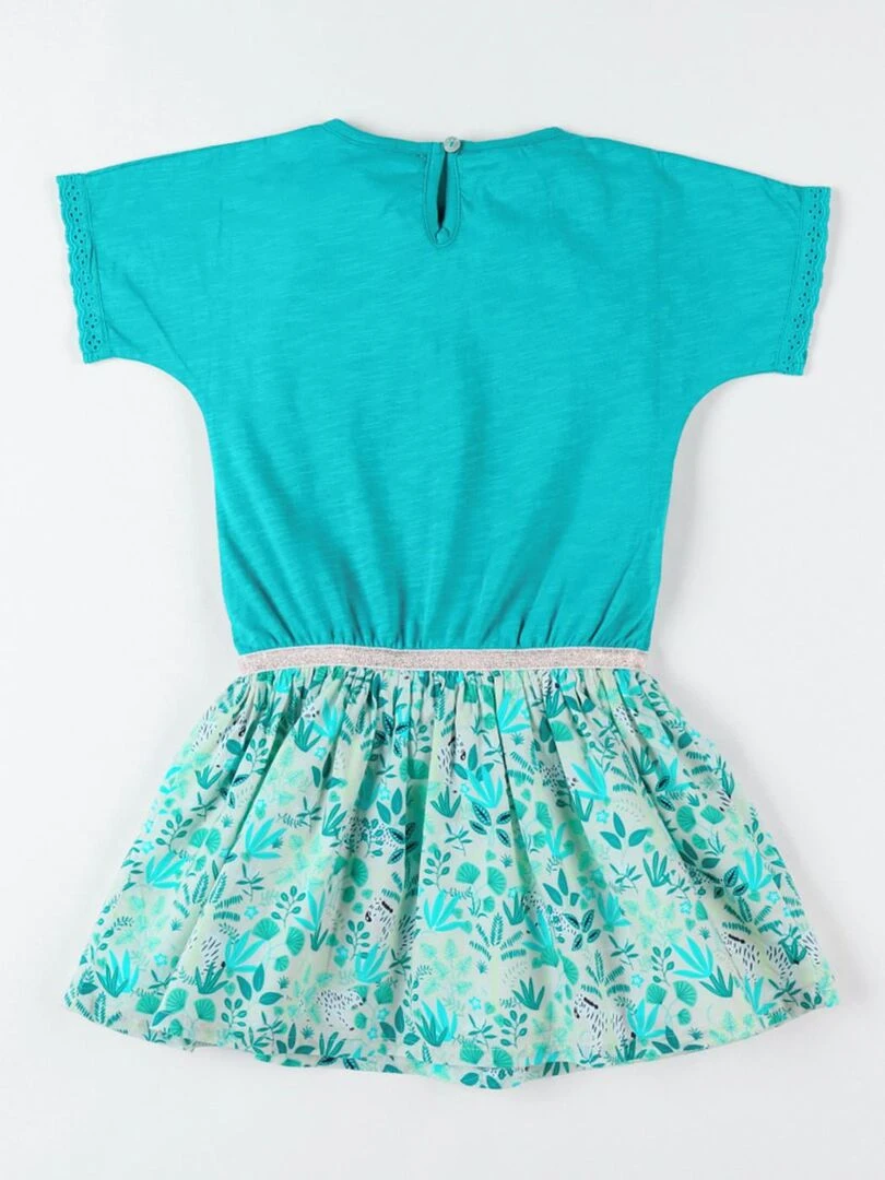 Robe bi matière à manches courtes    Noukie's   Bleu turquoise