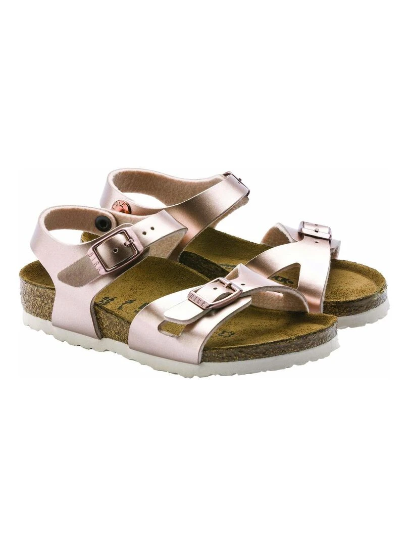 sandales birkenstock enfant rio Birko Flor   Gris