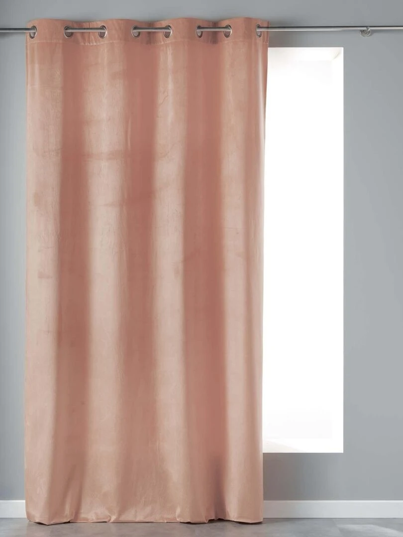 Rideau a oeillets velours Collection Velvetina Rose clair