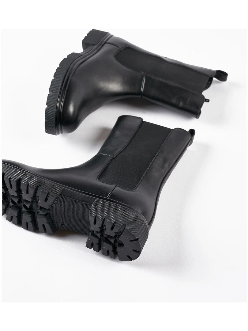 Bottes de Motard en Cuir pour Fille   GREAT GOALS GREAT WORLD   Noir