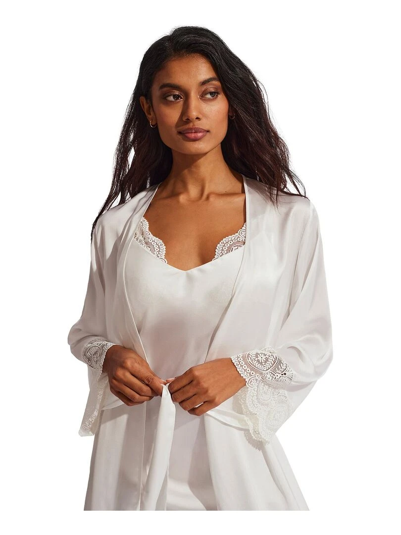 Déshabillé satin Matilda mariage   Ecru