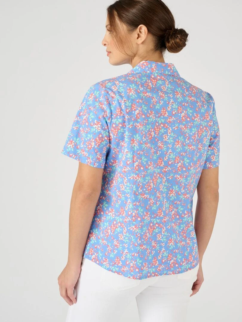 Chemisier popeline stretch   Damart   Bleu