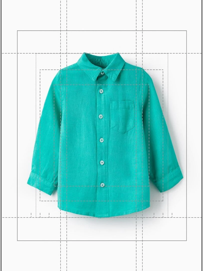 Chemise à manches longues en lin pour bébé garçon 'Special Days' manches longues CÉRÉMONIE Vert