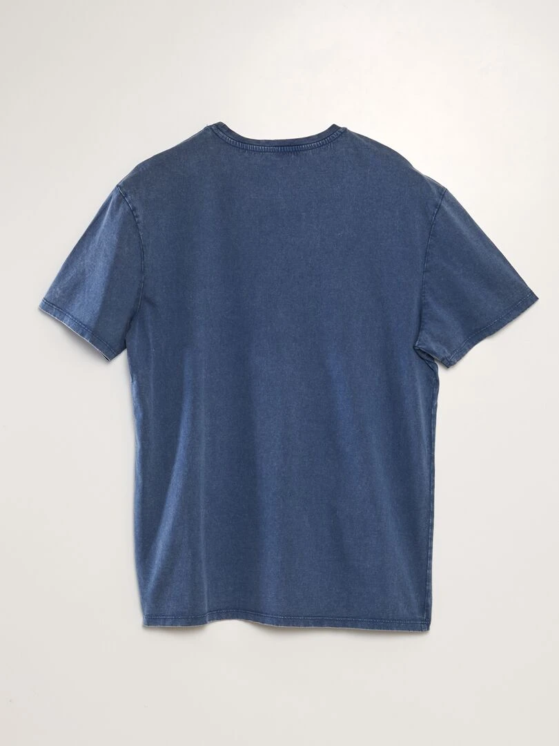 T shirt en jersey effet délavé Bleu