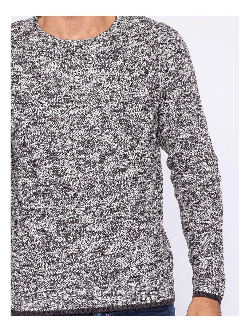 Pull col rond LALAK   Gris foncé