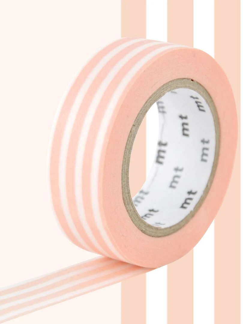 Masking tape lignes   Rose poudré   1 5 cm x 7 m   N/A