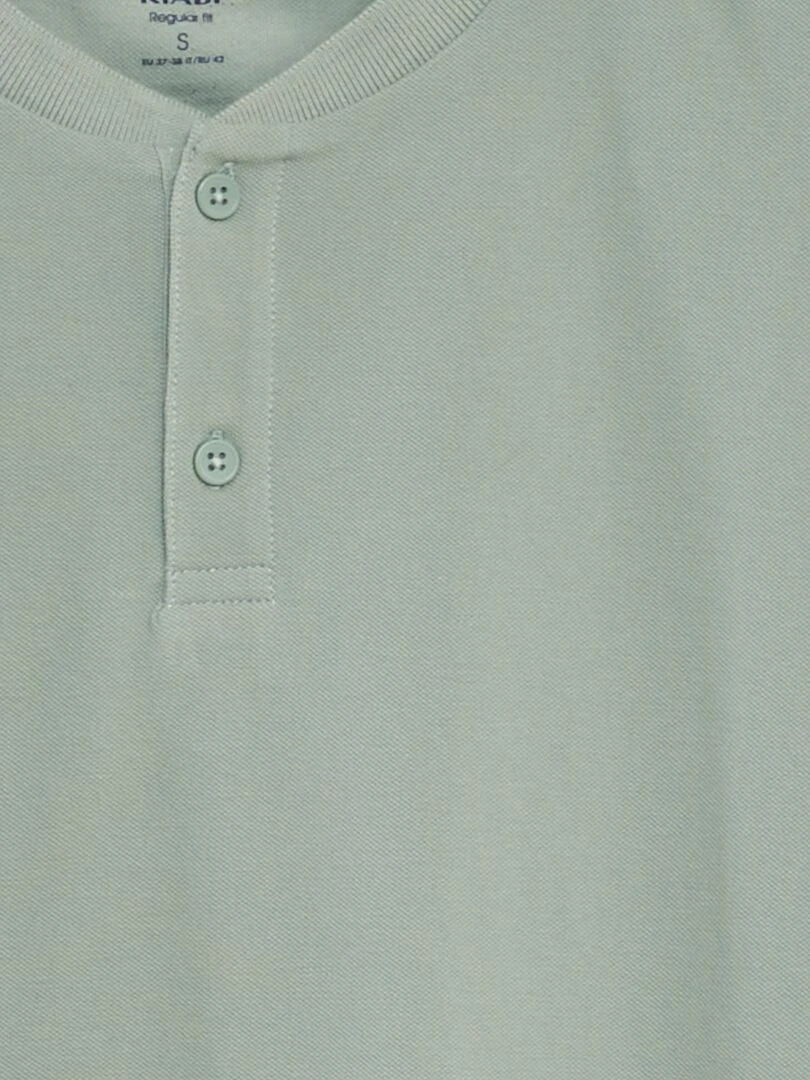 Polo en piqué de coton uni   Vert
