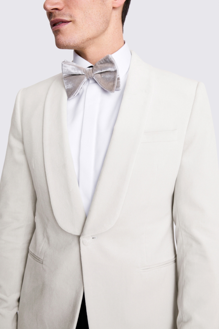 Slim Fit Light Grey Velvet Jacket    Buy Online at Moss
